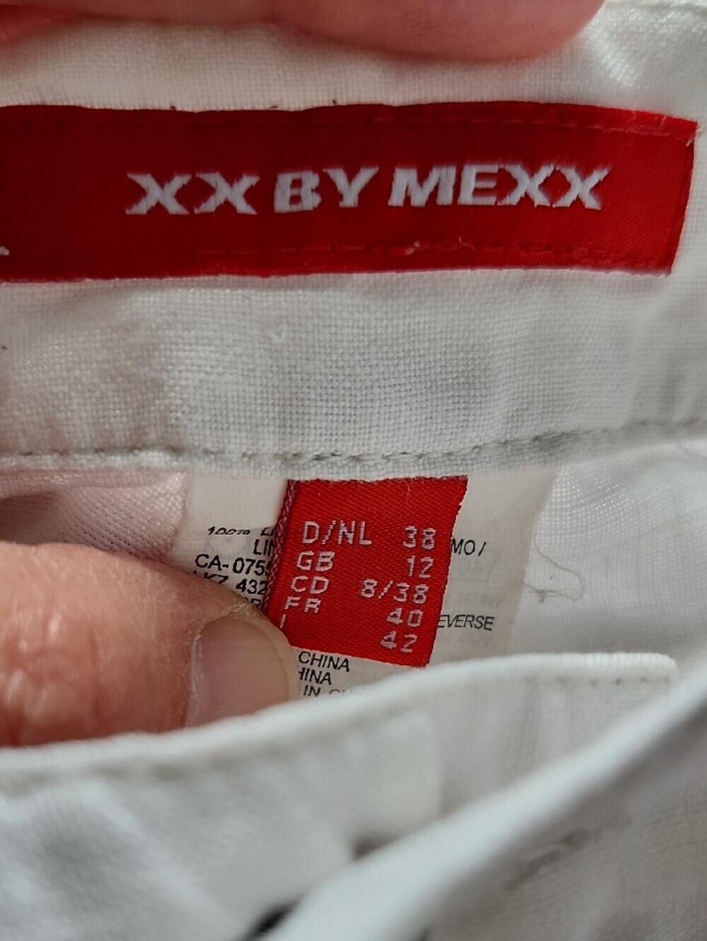 White 100% Linen Wide Leg Cargo Pants MEXX Size 8 Coastal Summer Resort - Picture 3 of 12